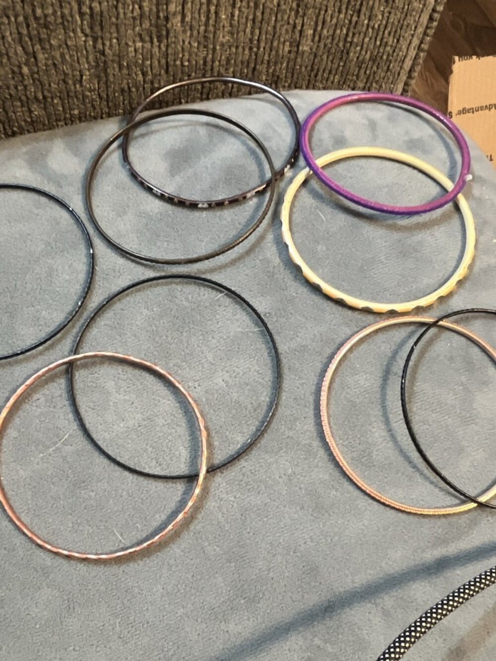Bundle 9Metal Bangle Bracelets -Multi Colored